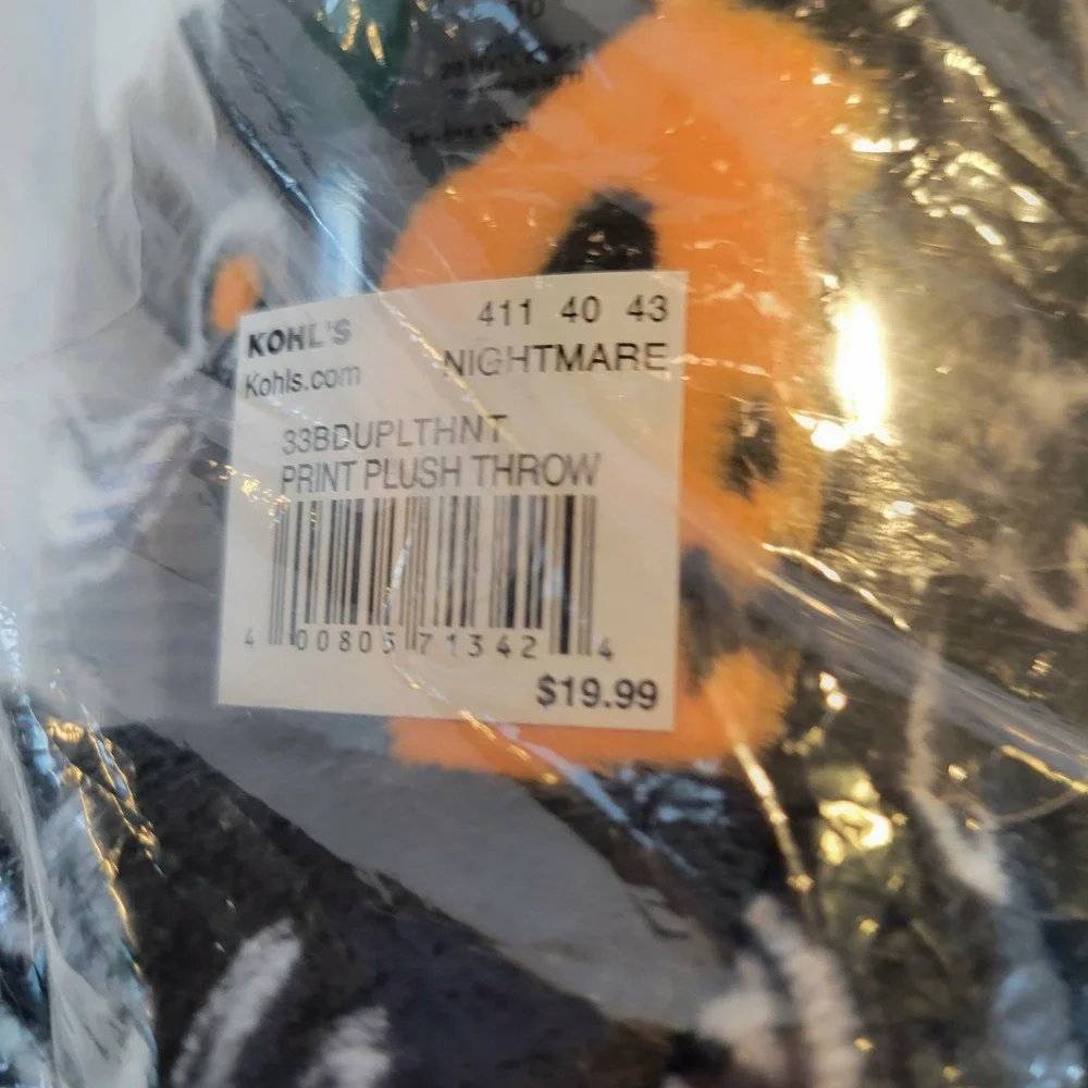 Lot of 2 The Big One Nightmare Before‎ Christmas Plush Throw Blankets Jack Sally